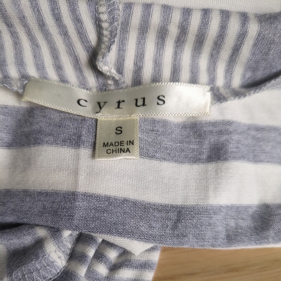Cyrus Lightweight Striped Grey and White Long Sleeve Open Front Cardigan Size Sm - Picture 4 of 5